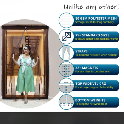 Smart Auto-Close Mosquito Net Door